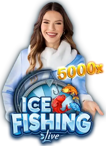 Ice fishing logo icon
